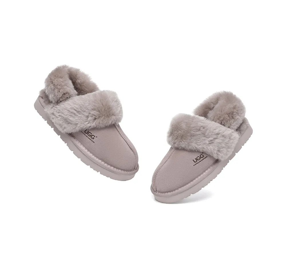 3-Way Style UGG Women Slippers Removable Wool Strap Slingback Muffin Fluffy