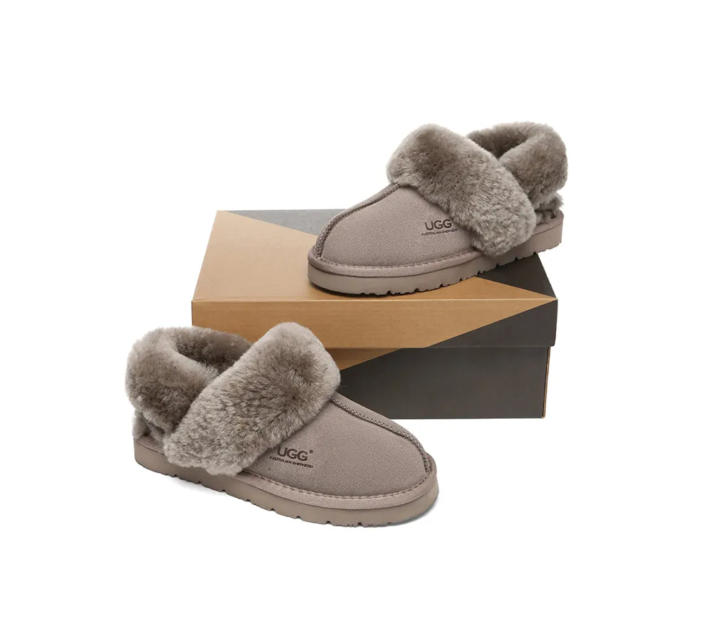 3-Way Style UGG Women Slippers Removable Wool Strap Slingback Muffin Fluffy