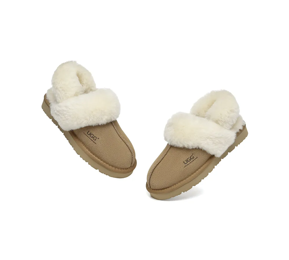 3-Way Style UGG Women Slippers Removable Wool Strap Slingback Muffin Fluffy