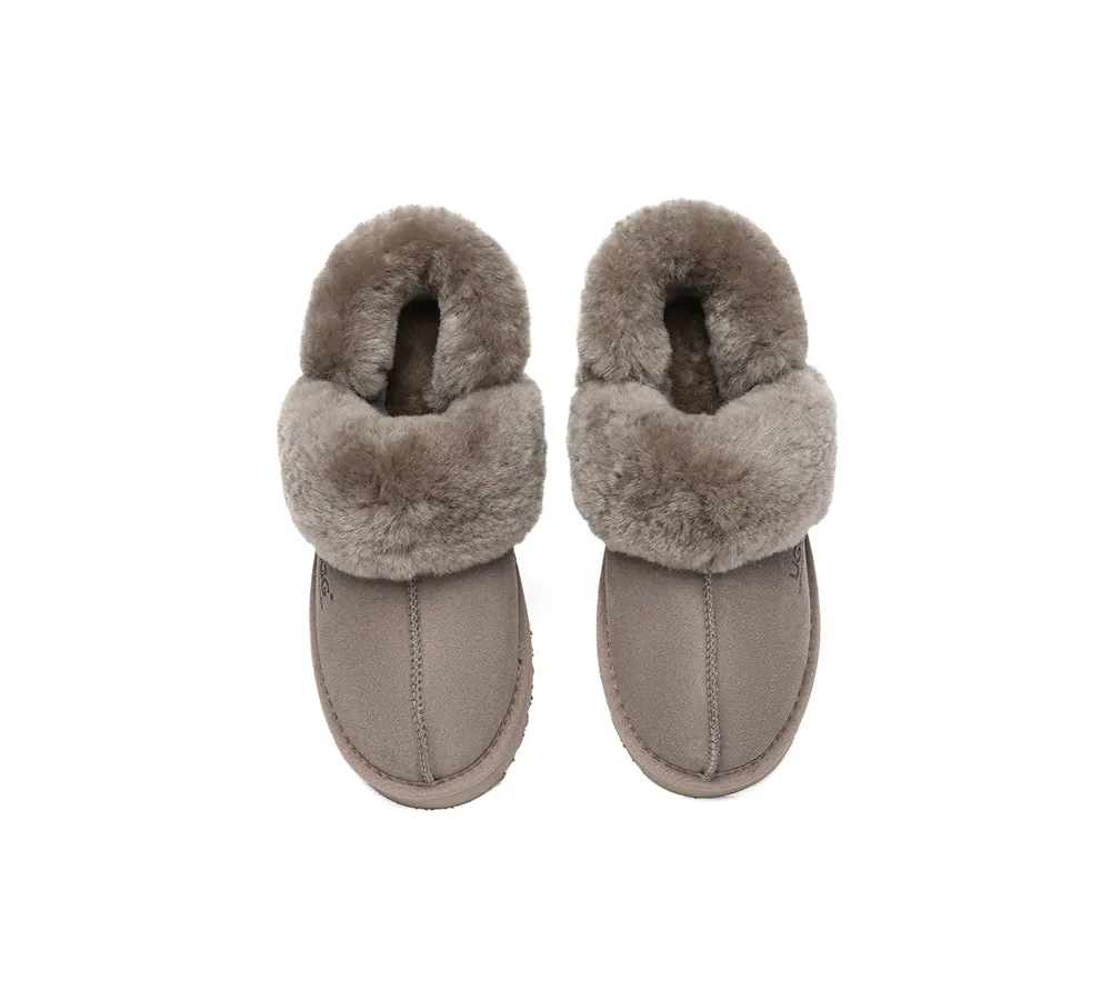 3-Way Style UGG Women Slippers Removable Wool Strap Slingback Muffin Fluffy