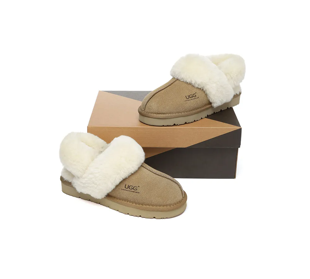 3-Way Style UGG Women Slippers Removable Wool Strap Slingback Muffin Fluffy