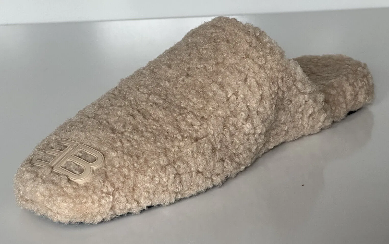 $750 Balenciaga Men's Faux Shearling Mules Beige 10 US (43 Euro)  IT 67256