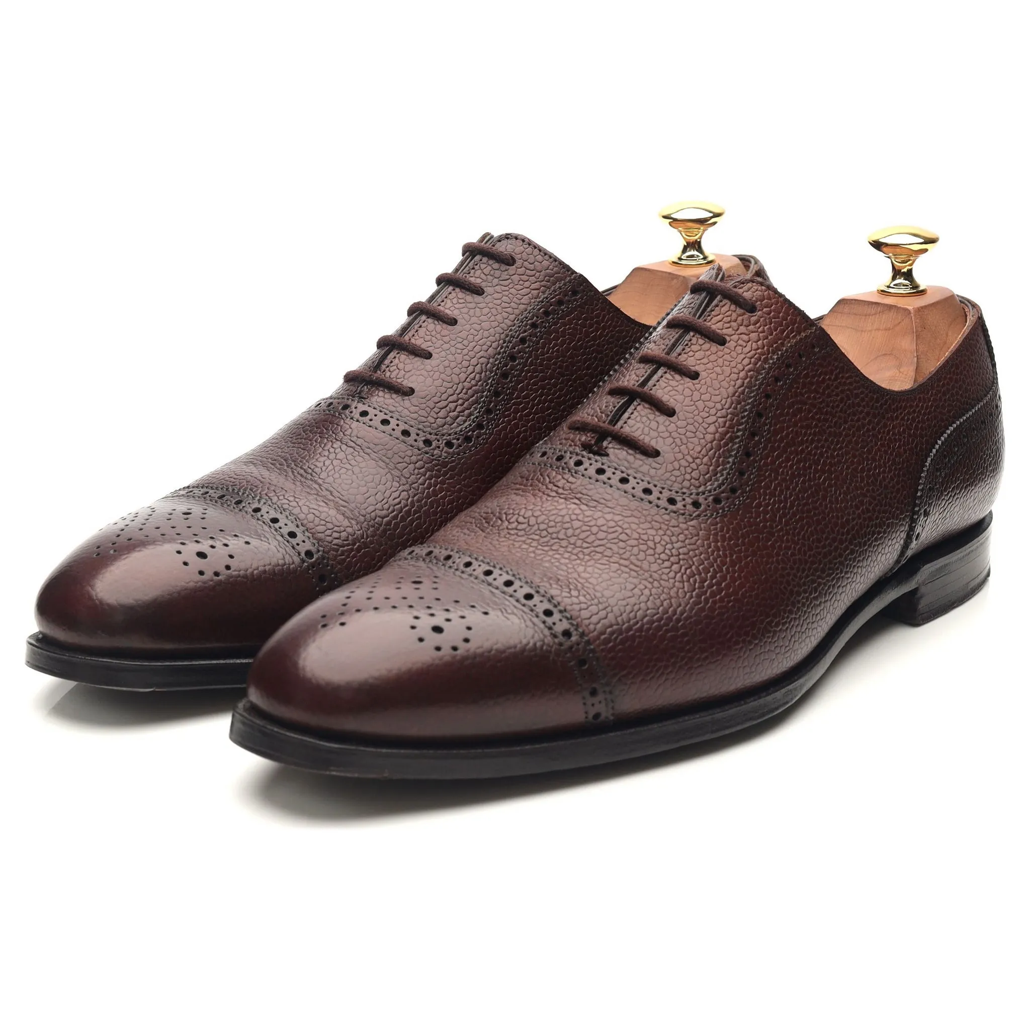 'Adam' Dark Brown Leather Oxford Brogues UK 9 E