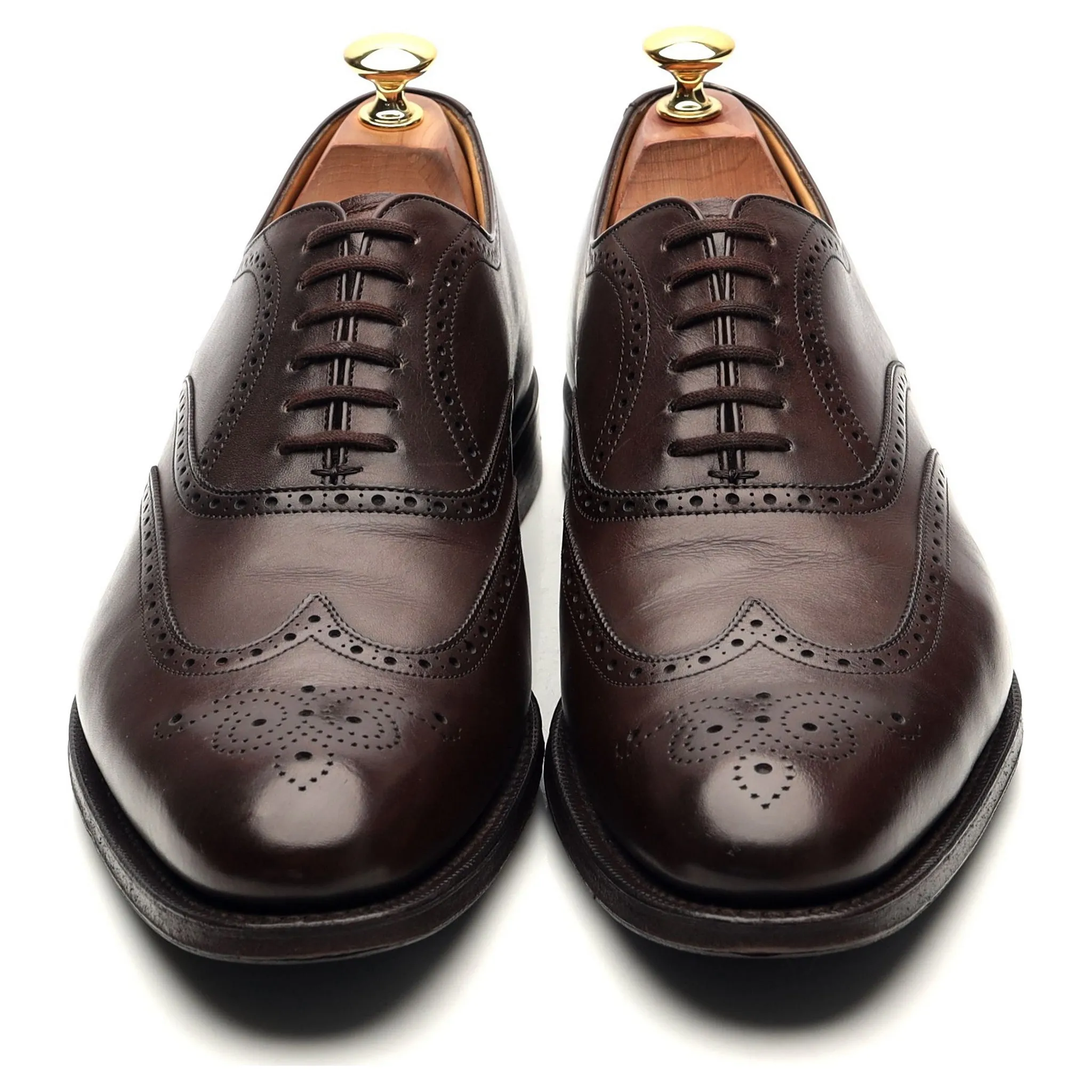 'Berlin' Dark Brown Leather Oxford Brogues UK 8.5 F