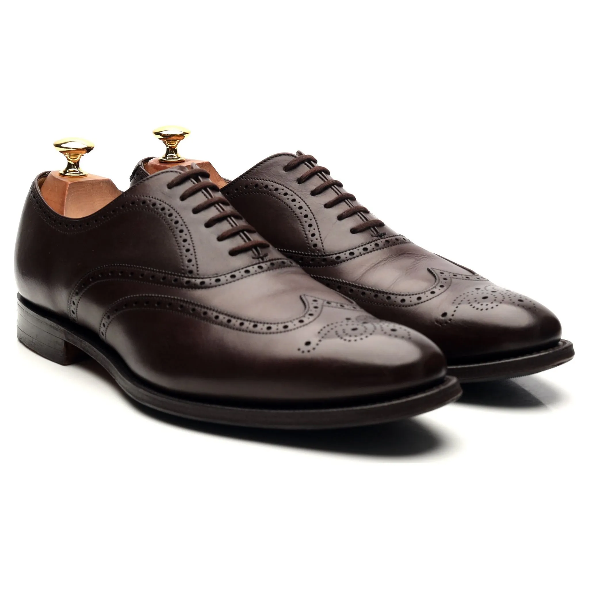 'Berlin' Dark Brown Leather Oxford Brogues UK 8.5 F