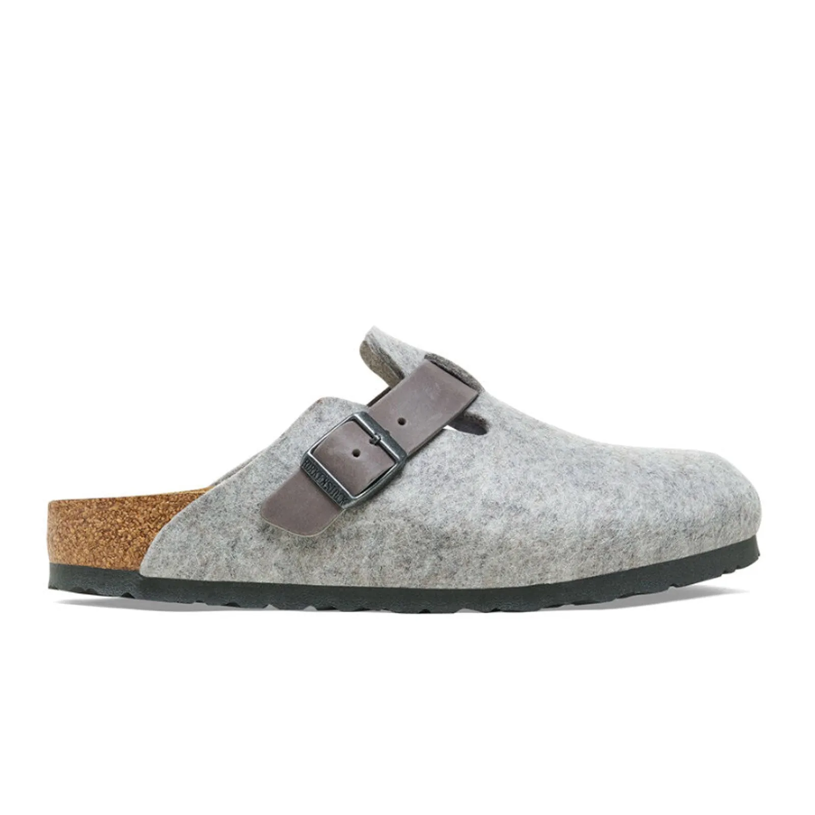 Birkenstock Boston Clog (Men) - Light Gray Leather/Iron Wool