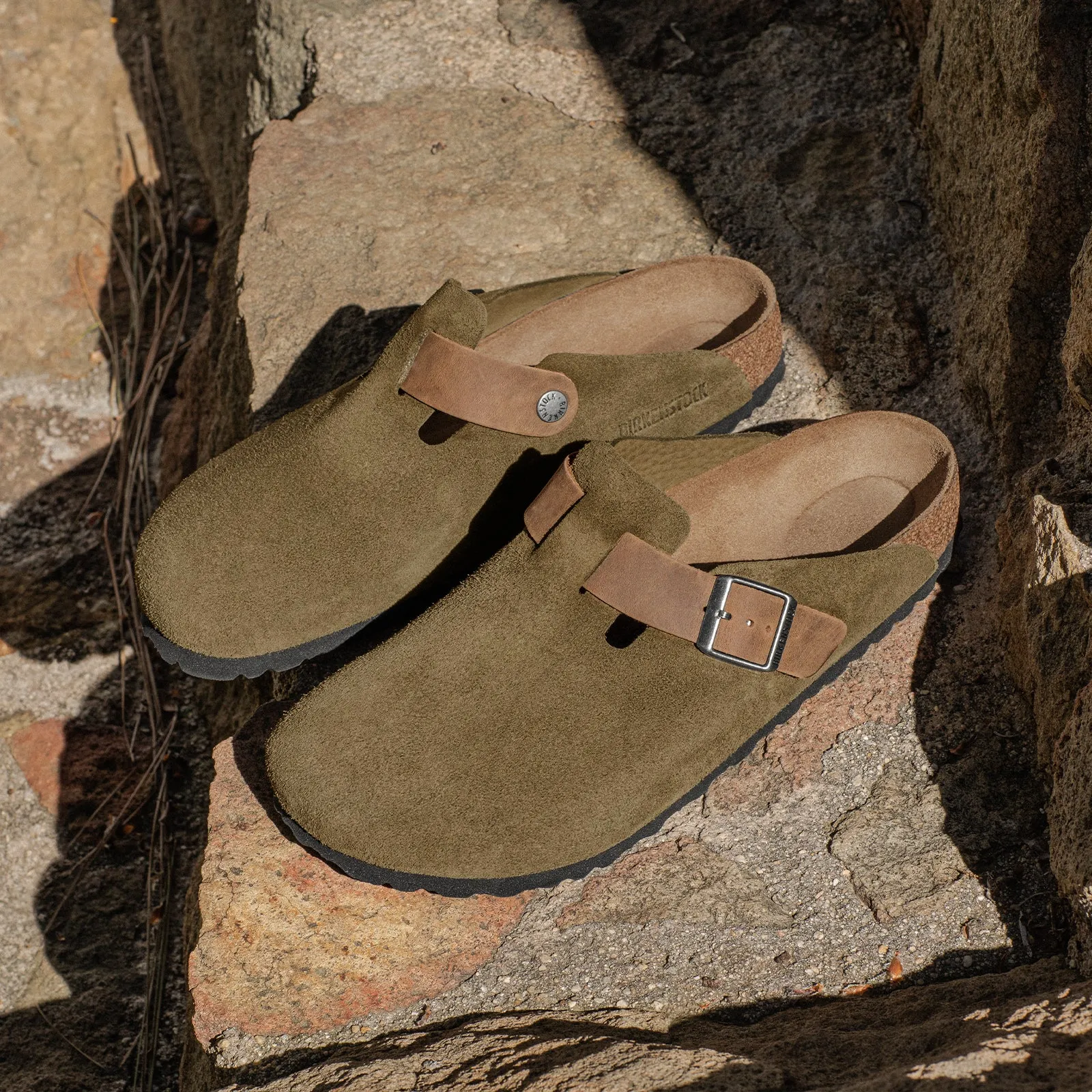 Birkenstock Boston Clog (Men) - Thyme Oiled Leather/Suede