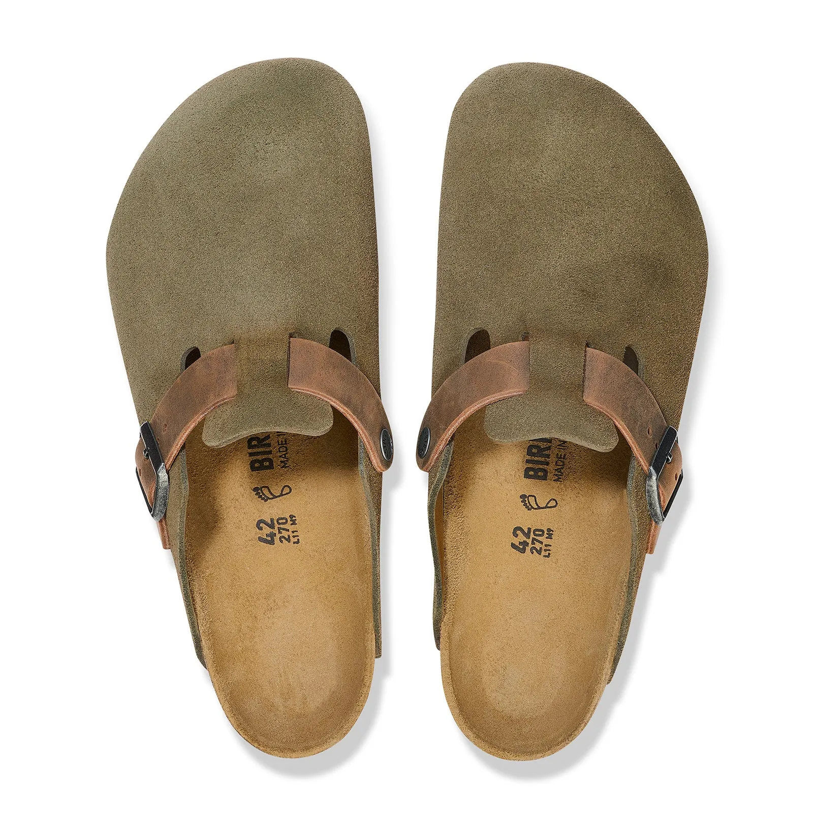 Birkenstock Boston Clog (Men) - Thyme Oiled Leather/Suede