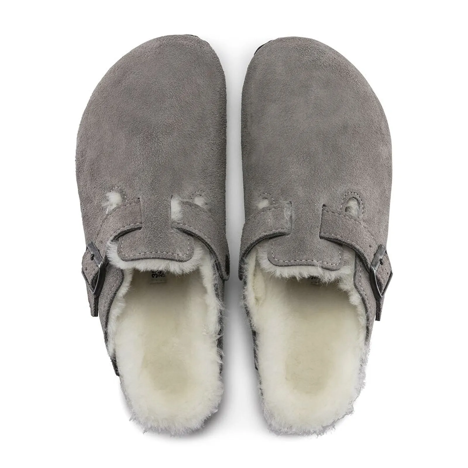 Birkenstock Boston Clog (Women) - Stone Coin Suede/Natural Shearling