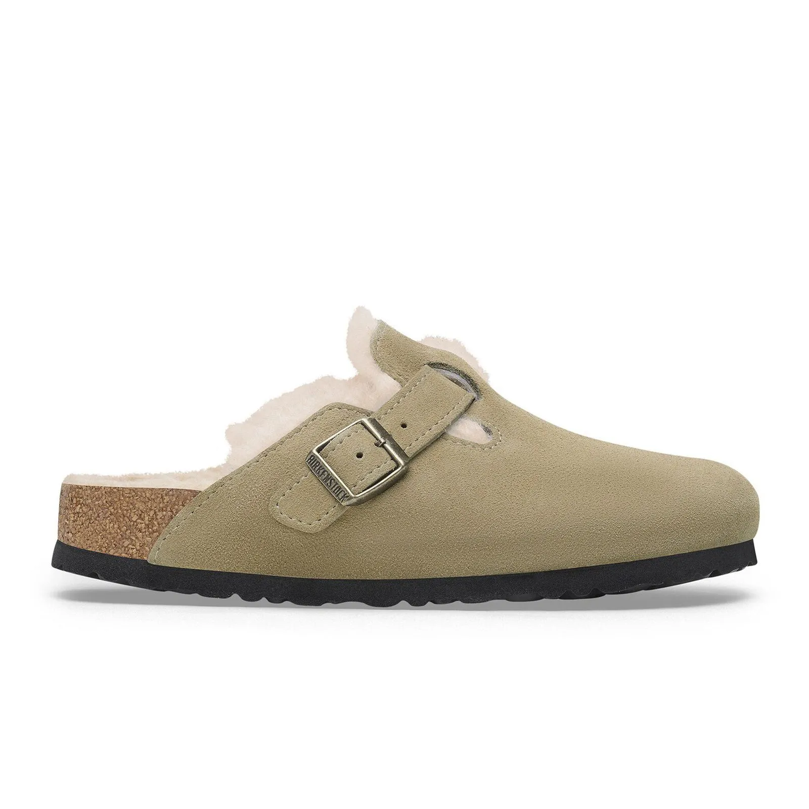 Birkenstock Boston Narrow Clog (Women) - Taupe Suede/Sandcastle Shearling