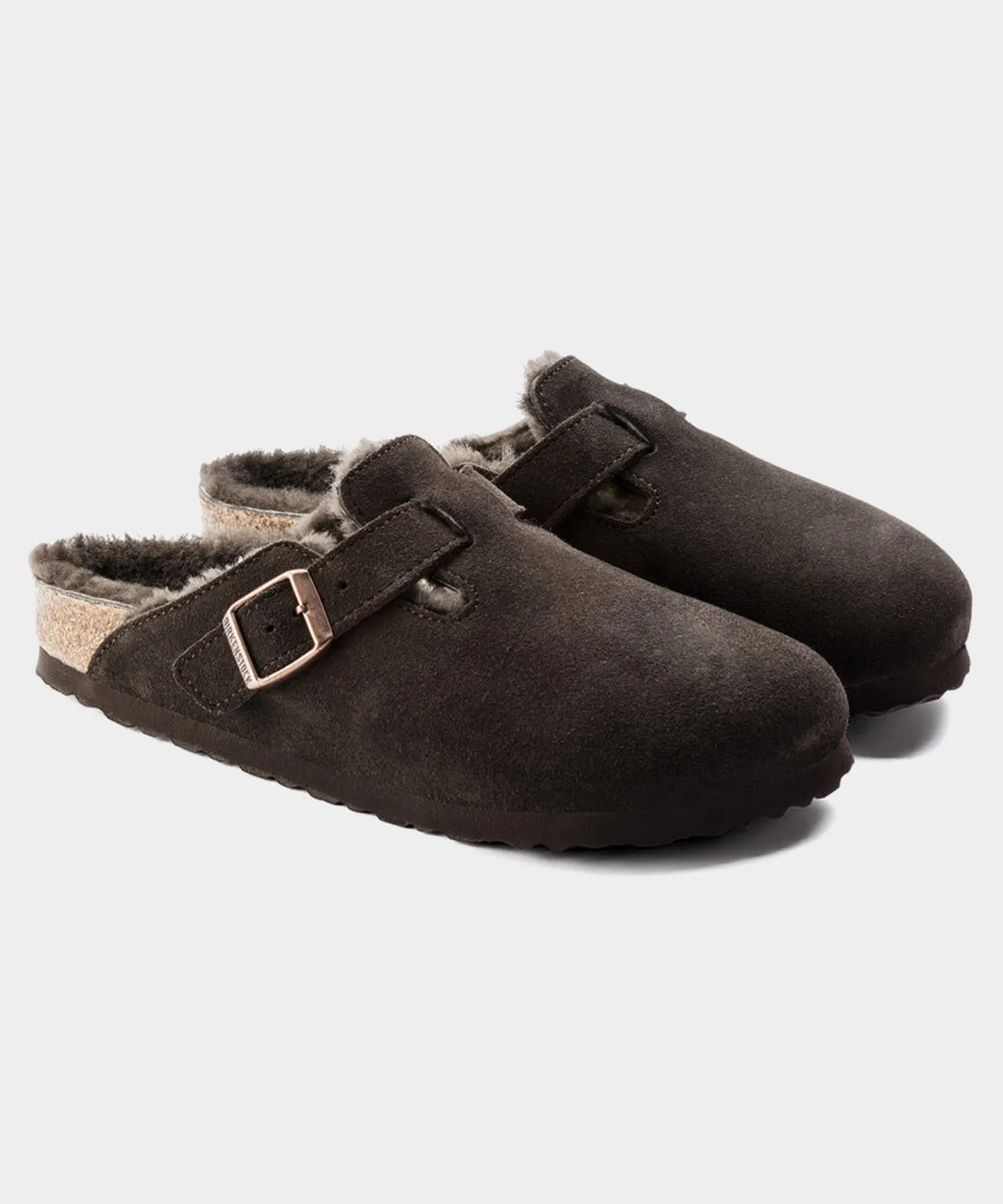 Birkenstock Boston Shearling in Mocha Suede