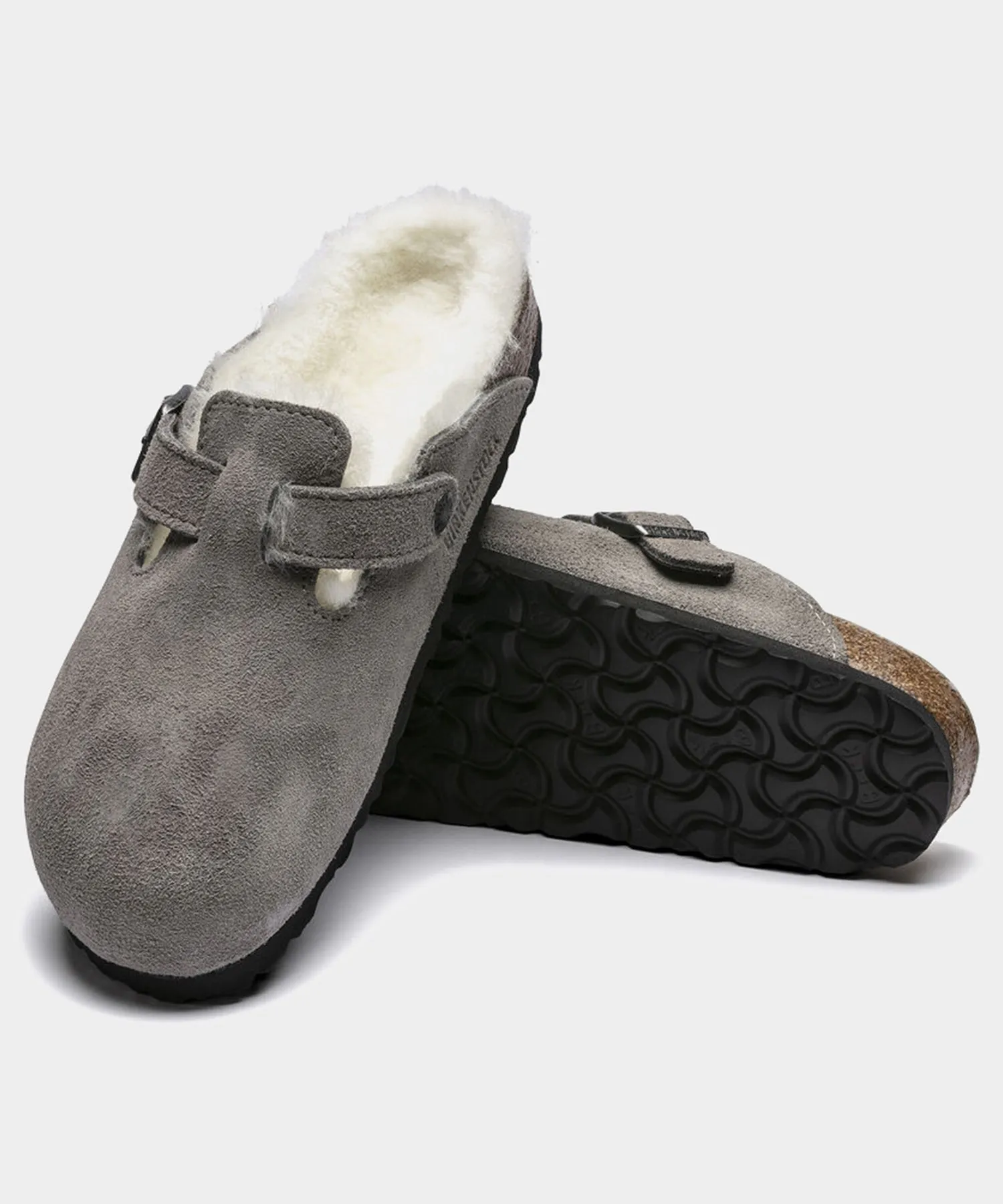 Birkenstock Boston Shearling in Stone