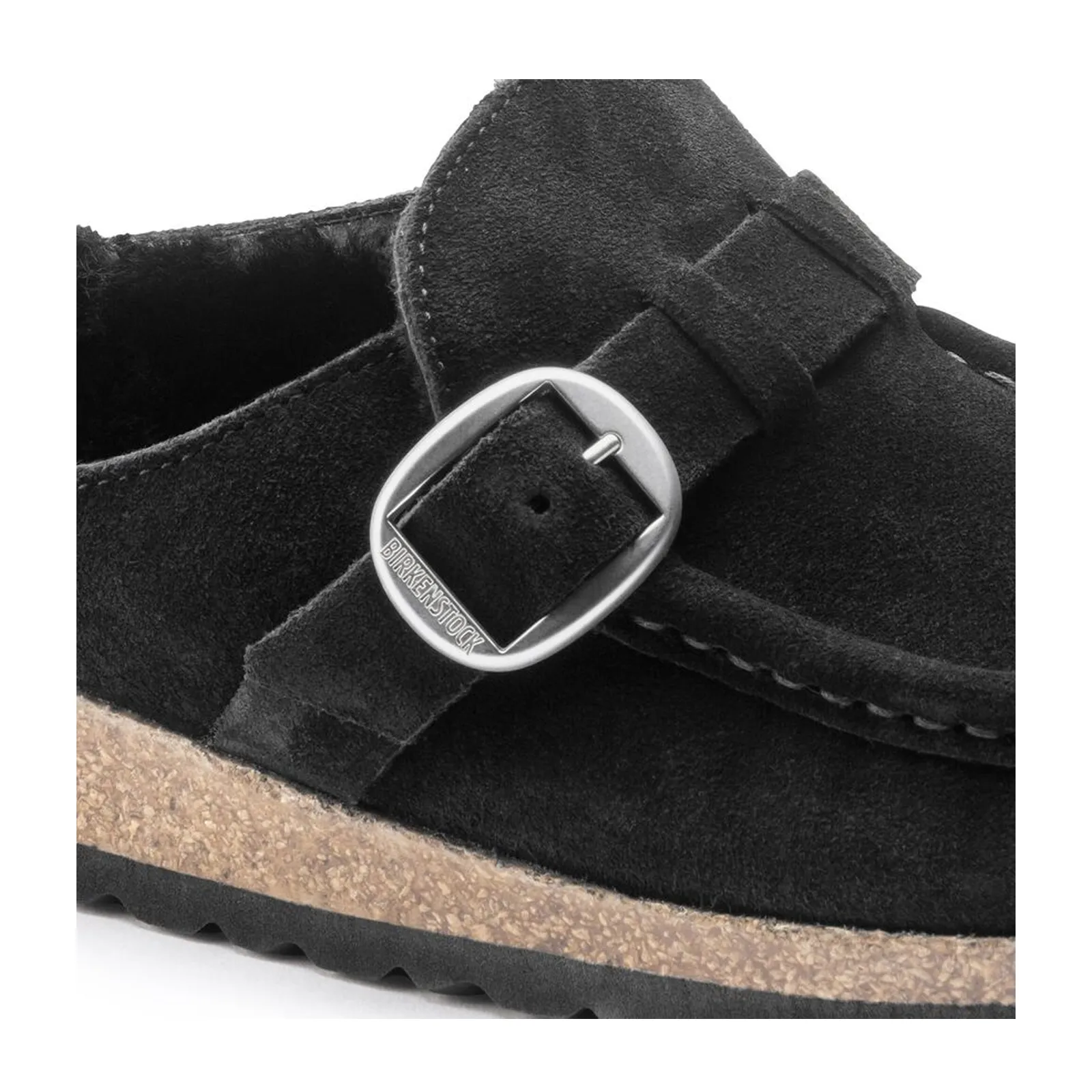 Birkenstock Buckley Clog (Women) - Black Suede/Black Shearling