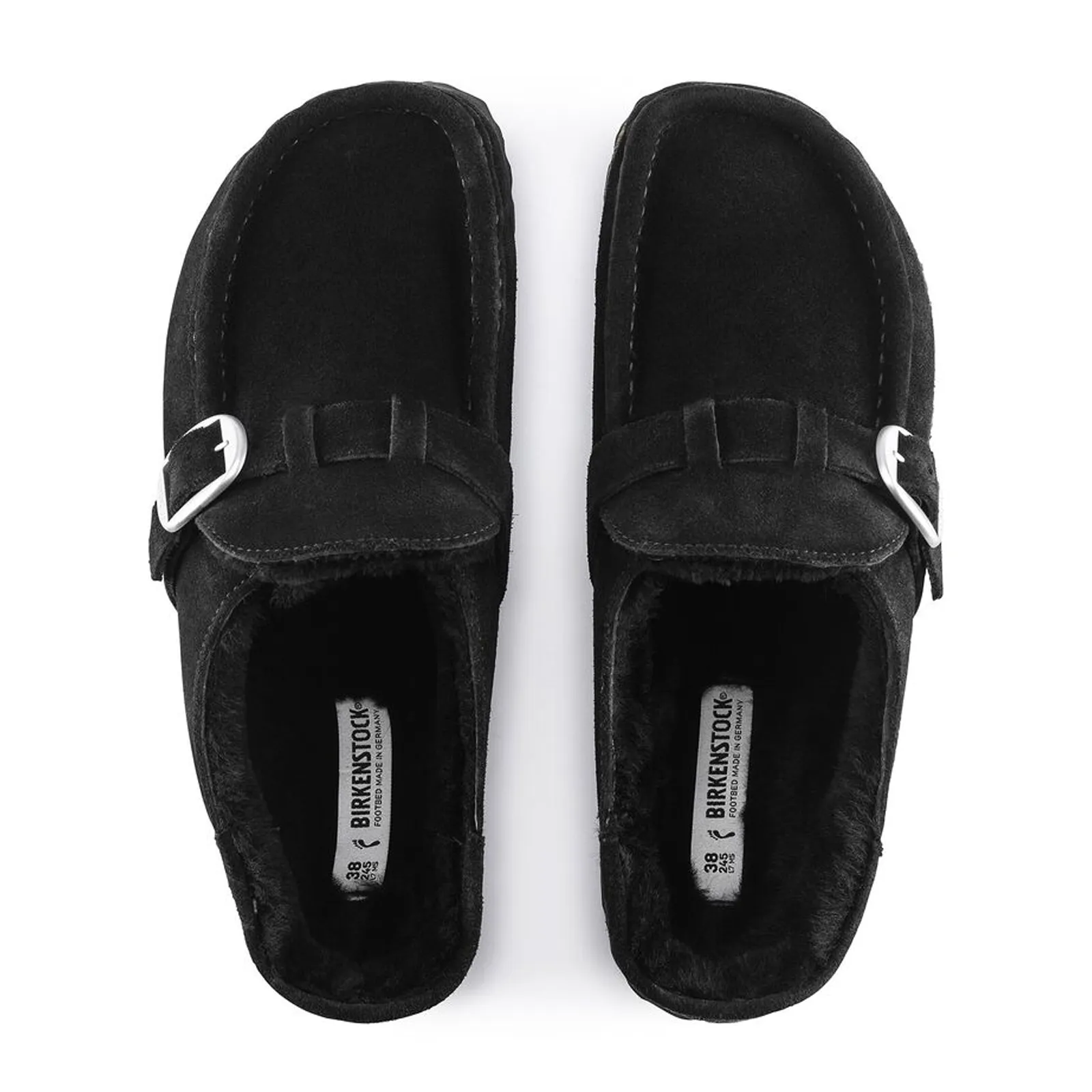 Birkenstock Buckley Clog (Women) - Black Suede/Black Shearling