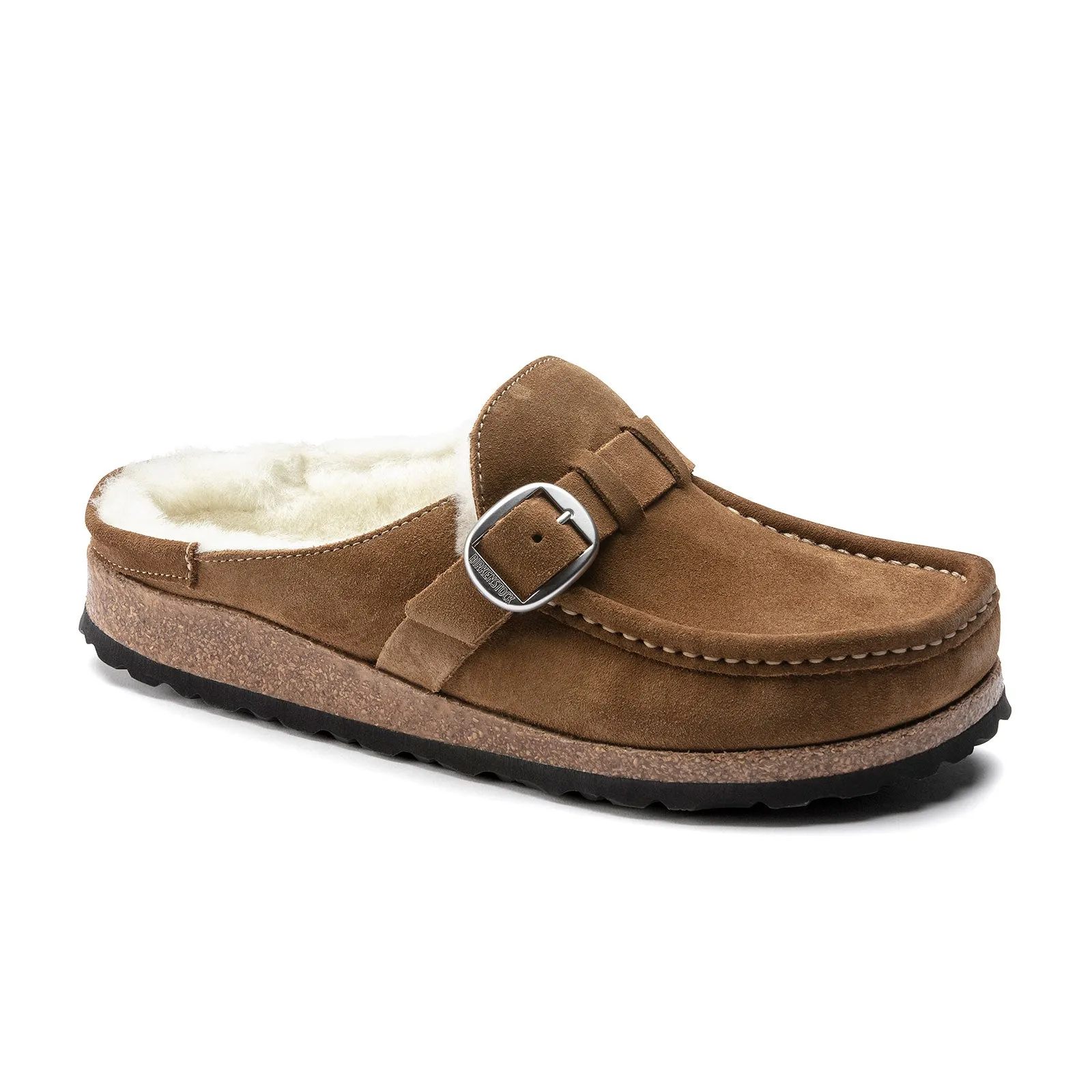 Birkenstock Buckley Clog (Women) - Tea Suede/Natural Shearling