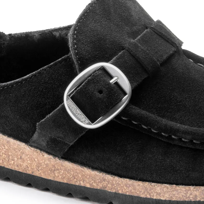 Birkenstock Women's Buckley Shearling Suede Leather (Black)