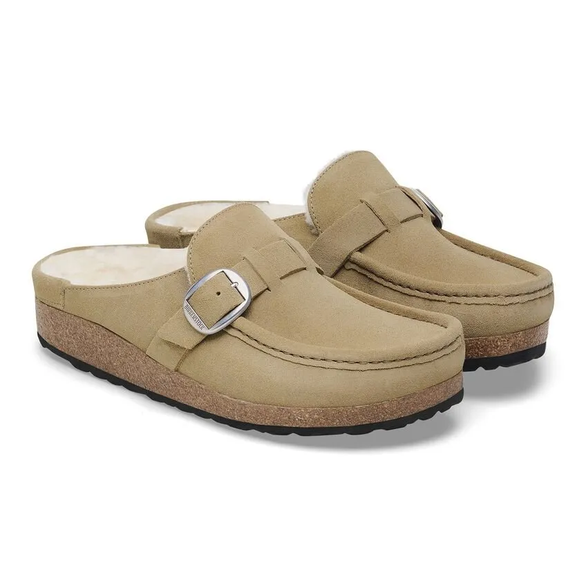 Birkenstock Women's Buckley Shearling - Taupe Suede