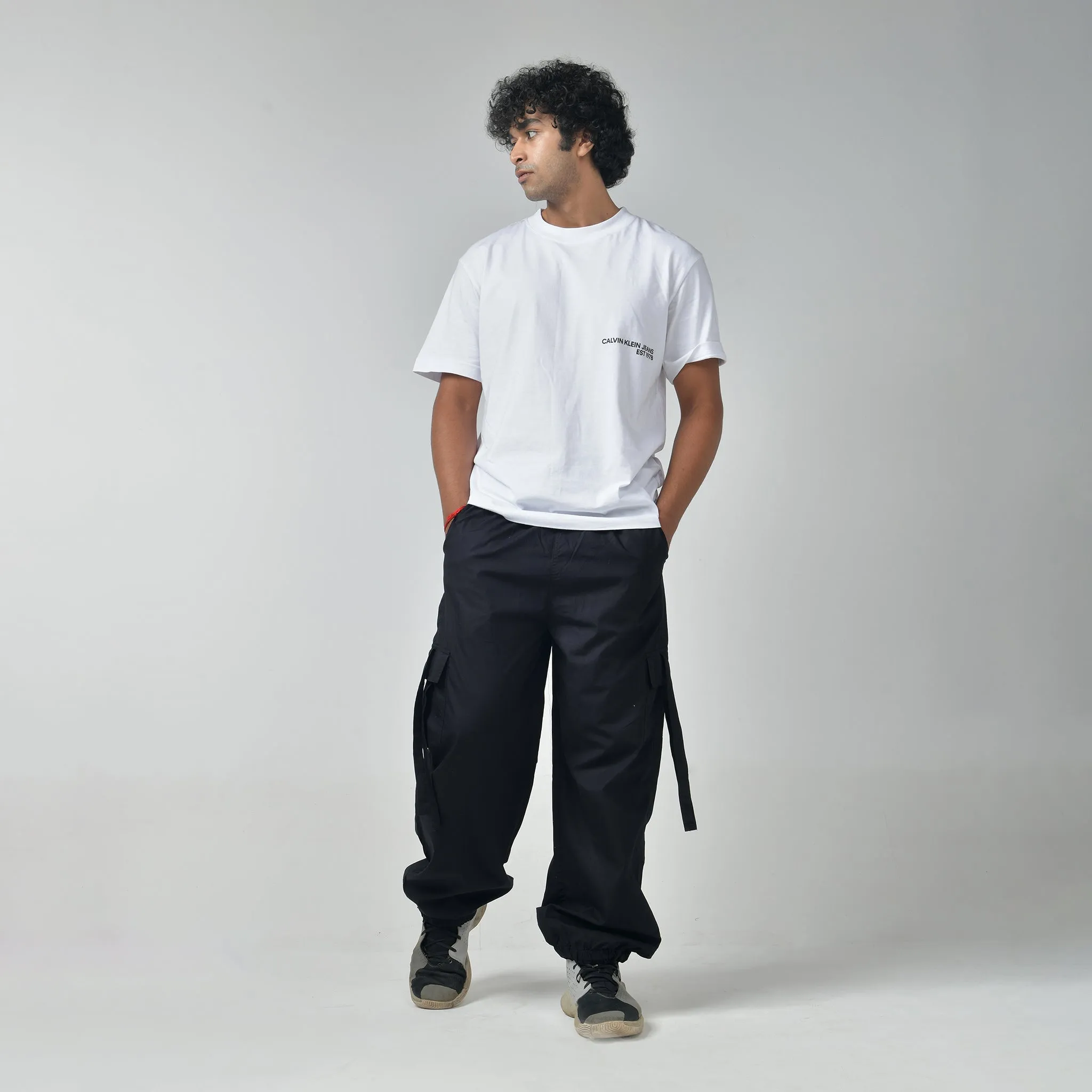 Black Cargo Parachute Pants