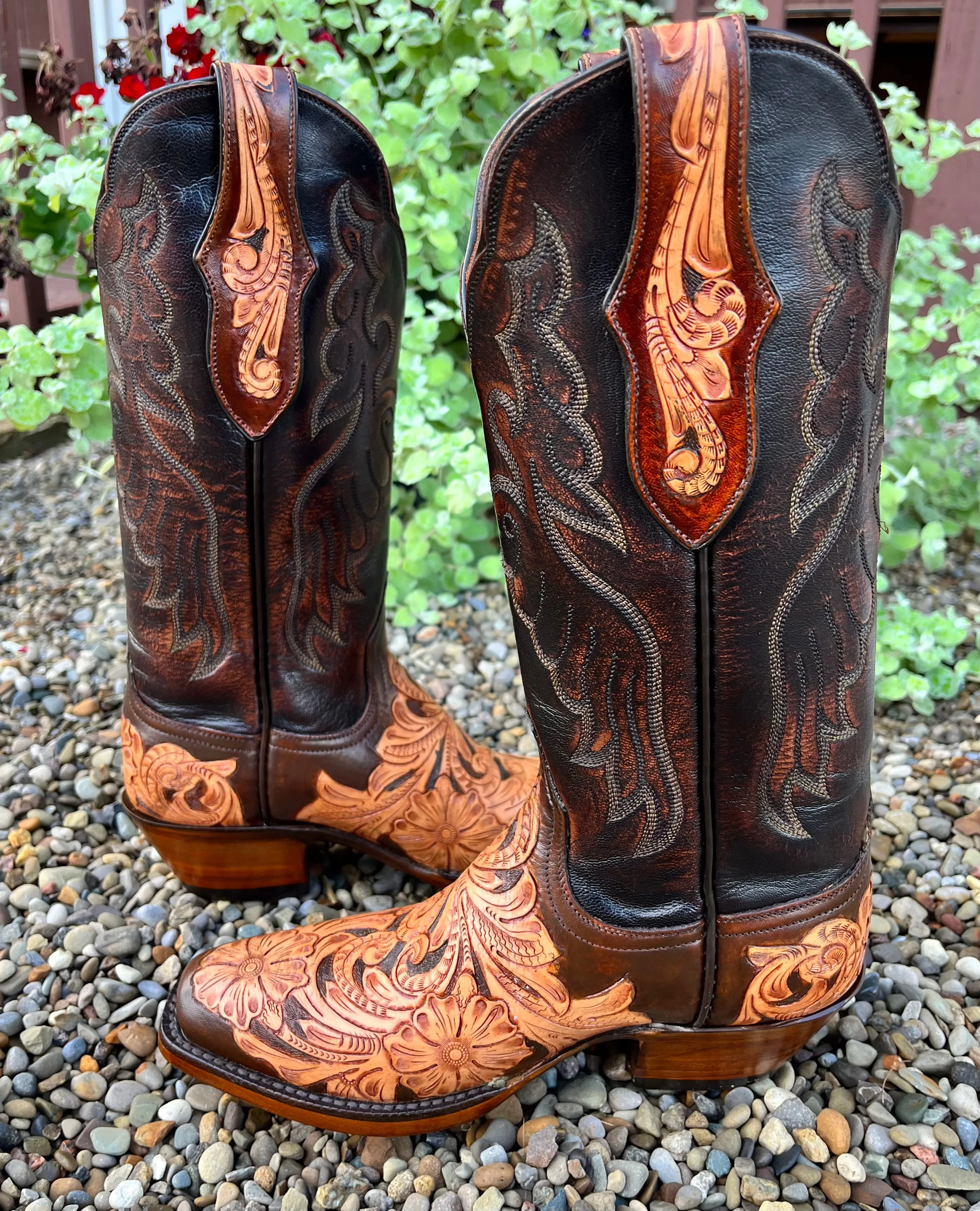 Black Jack Women's Brushed Off Brown Narrow Toe Cowgirl Boot HTP209-V4