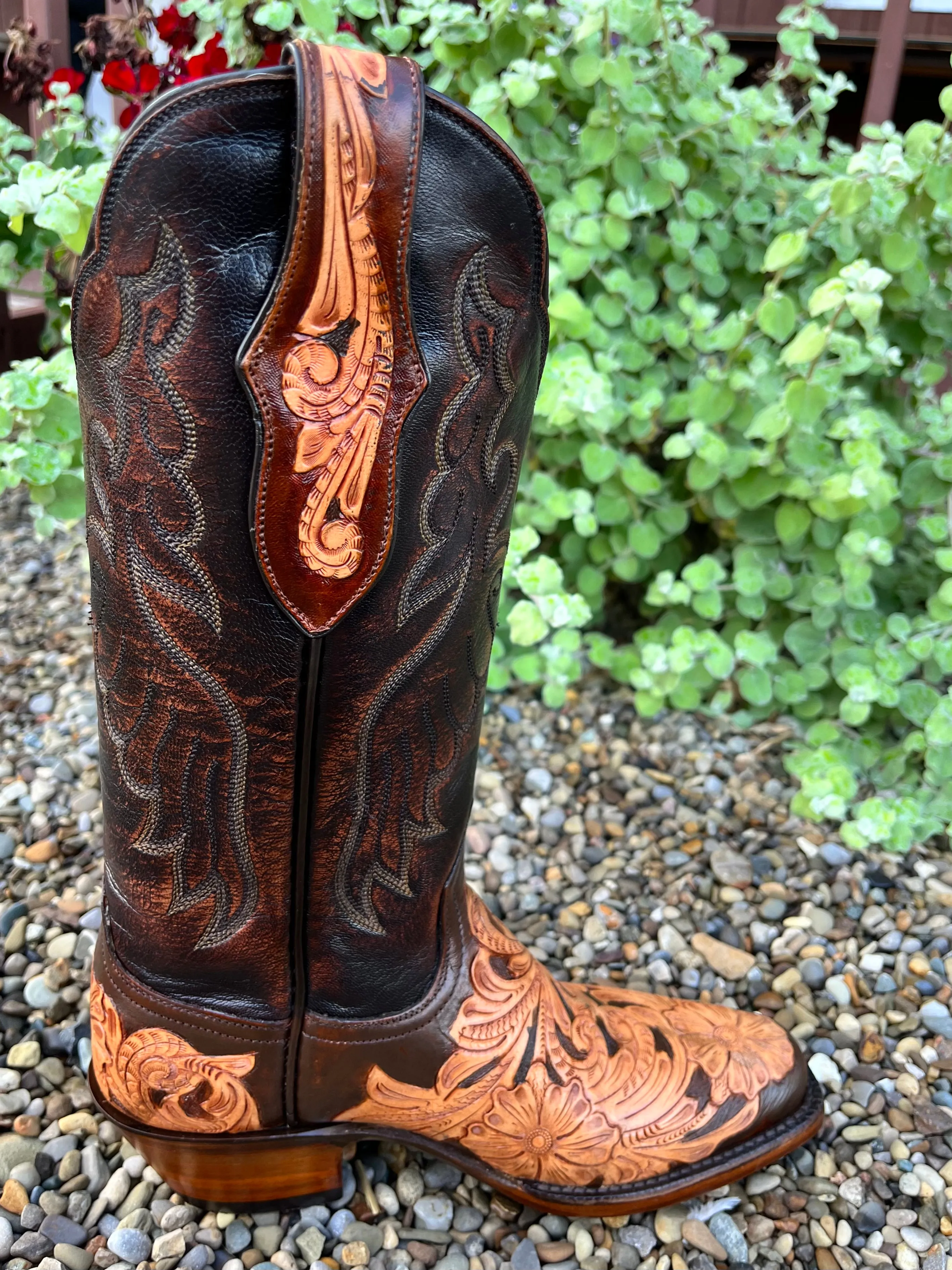 Black Jack Women's Brushed Off Brown Narrow Toe Cowgirl Boot HTP209-V4