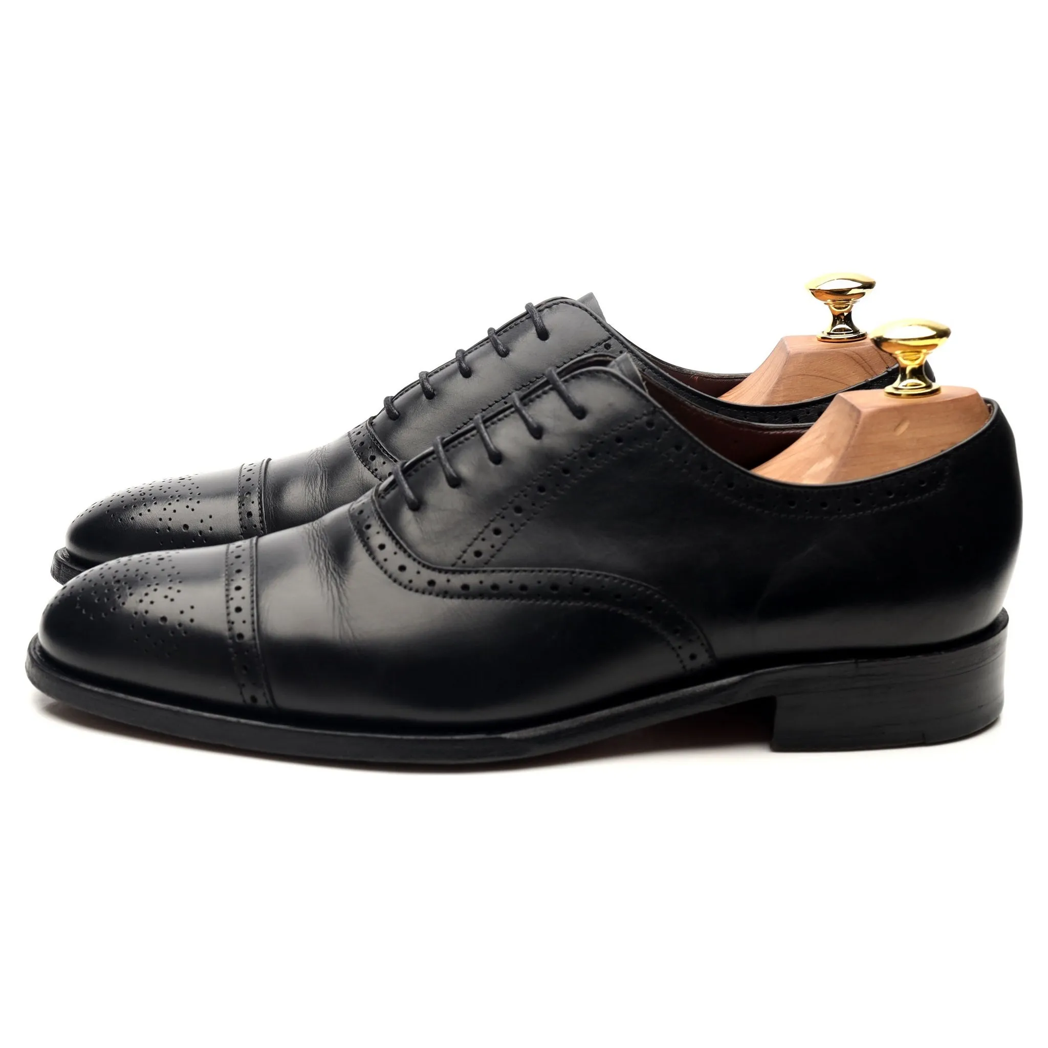 Black Leather Oxford Brogues UK 8 F