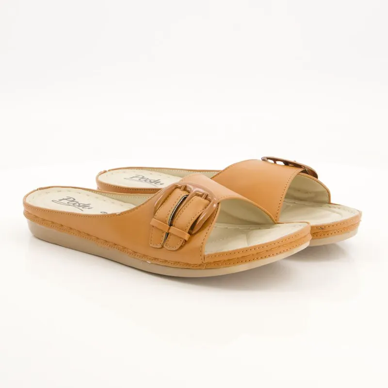 Brown Mustered Slippers for women