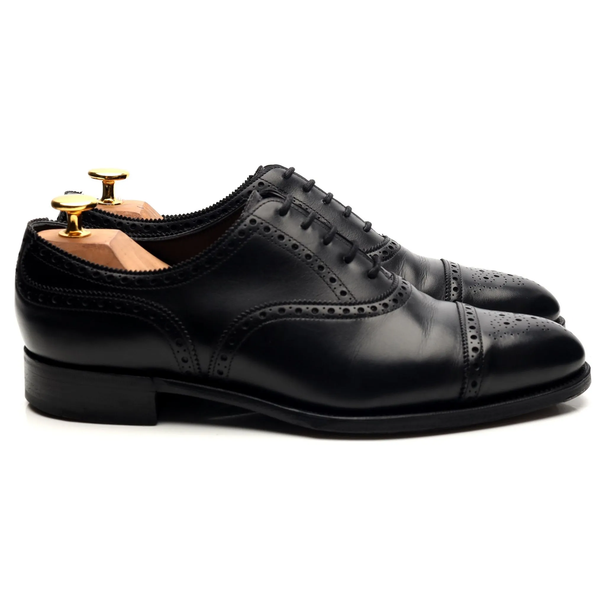 'Cadogan' Black Leather Oxford Brogues UK 6 E