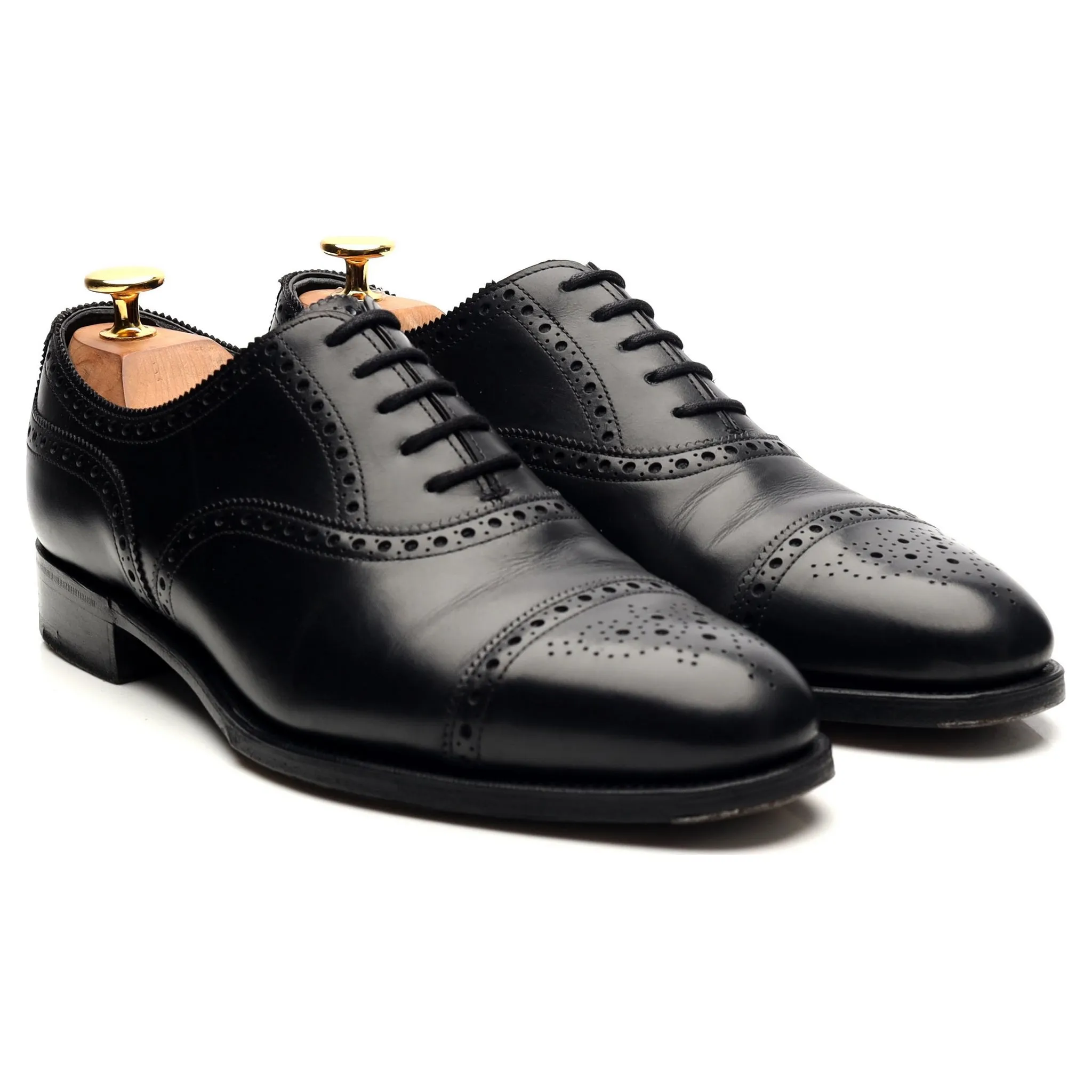 'Cadogan' Black Leather Oxford Brogues UK 6 E