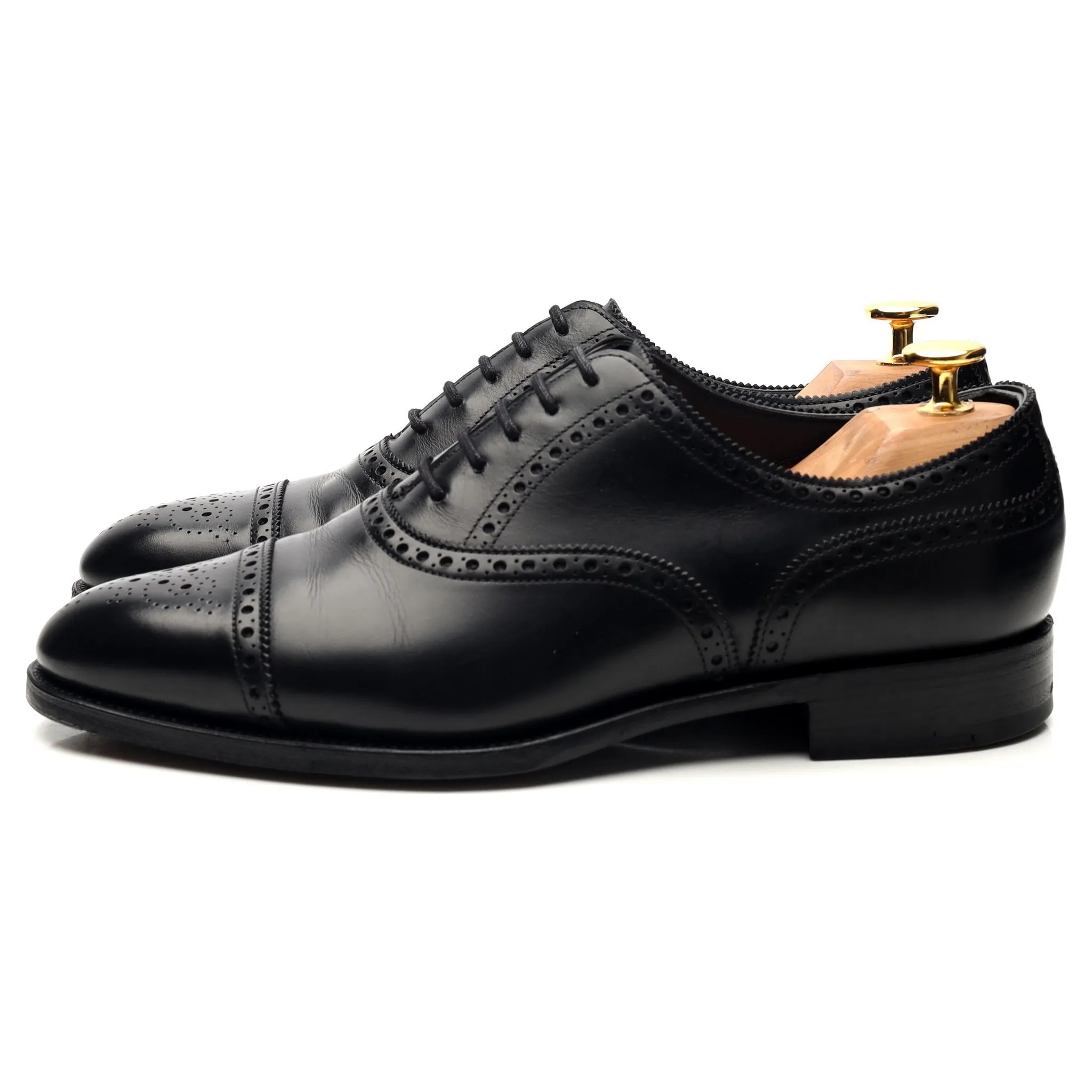 'Cadogan' Black Leather Oxford Brogues UK 6 E