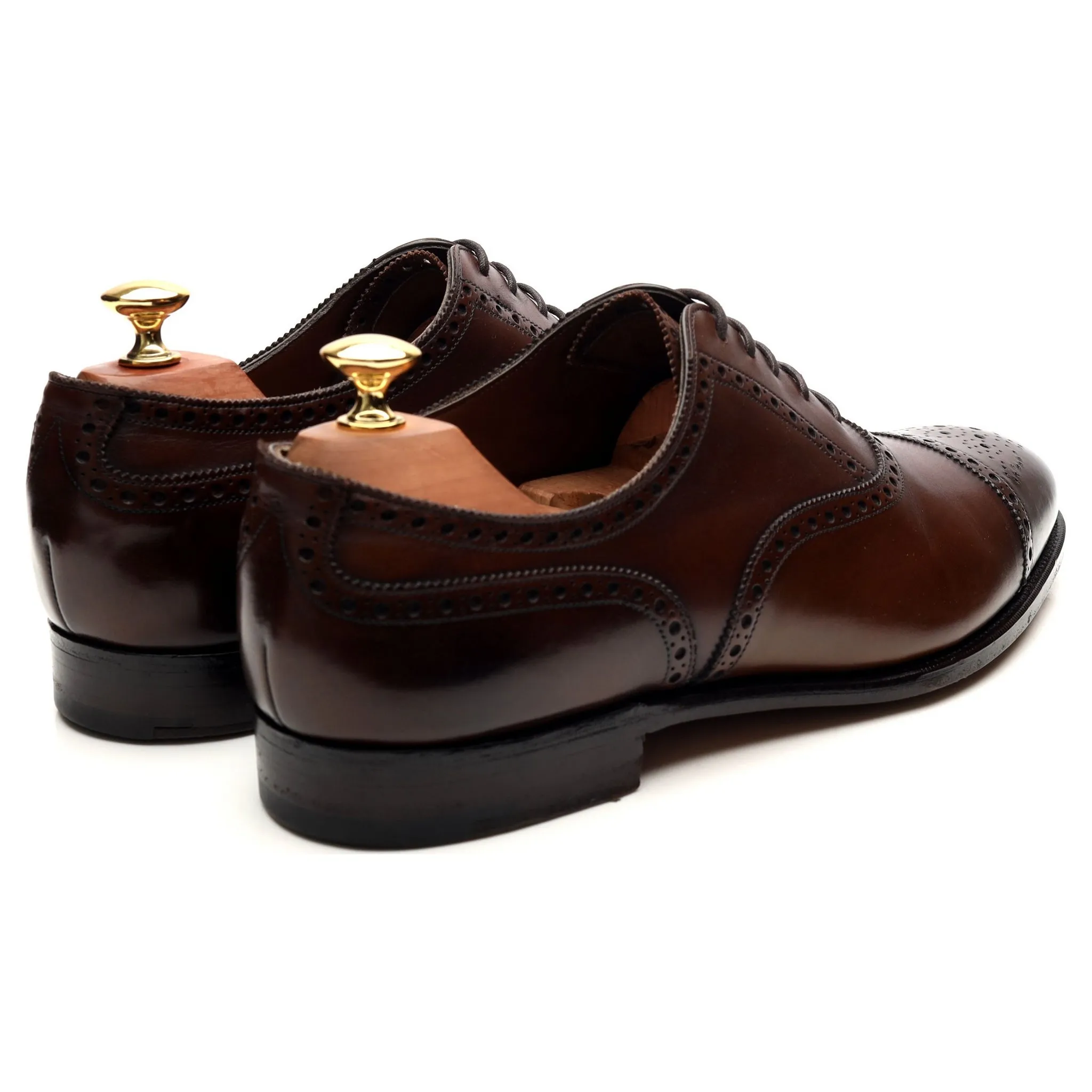 'Cadogan' Dark Brown Leather Oxford Semi Brogues UK 9 E