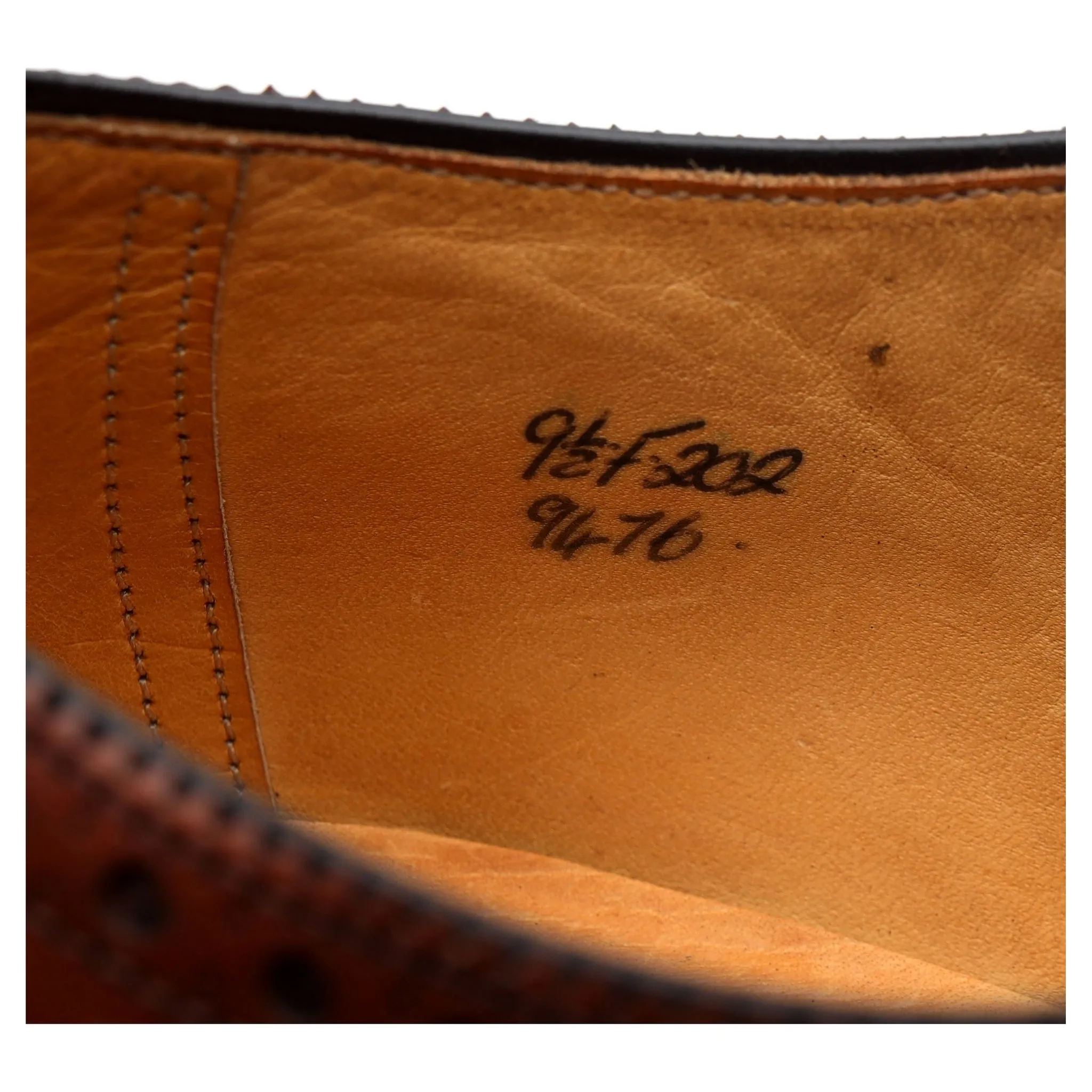 'Cadogan' Tan Brown Leather Oxford Semi Brogues UK 9.5 F