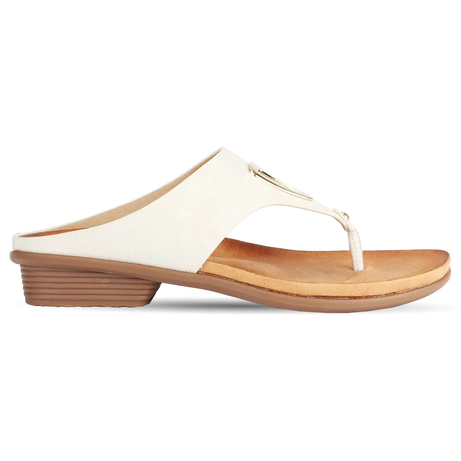 Carmel women's T-strap toepost wedge sandal