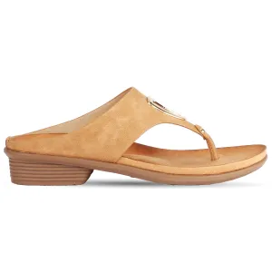 Carmel women's T-strap toepost wedge sandal