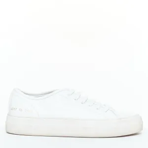 COMMON PROJECT WOMAN 4017 white leather gold letter low sneakers EU36