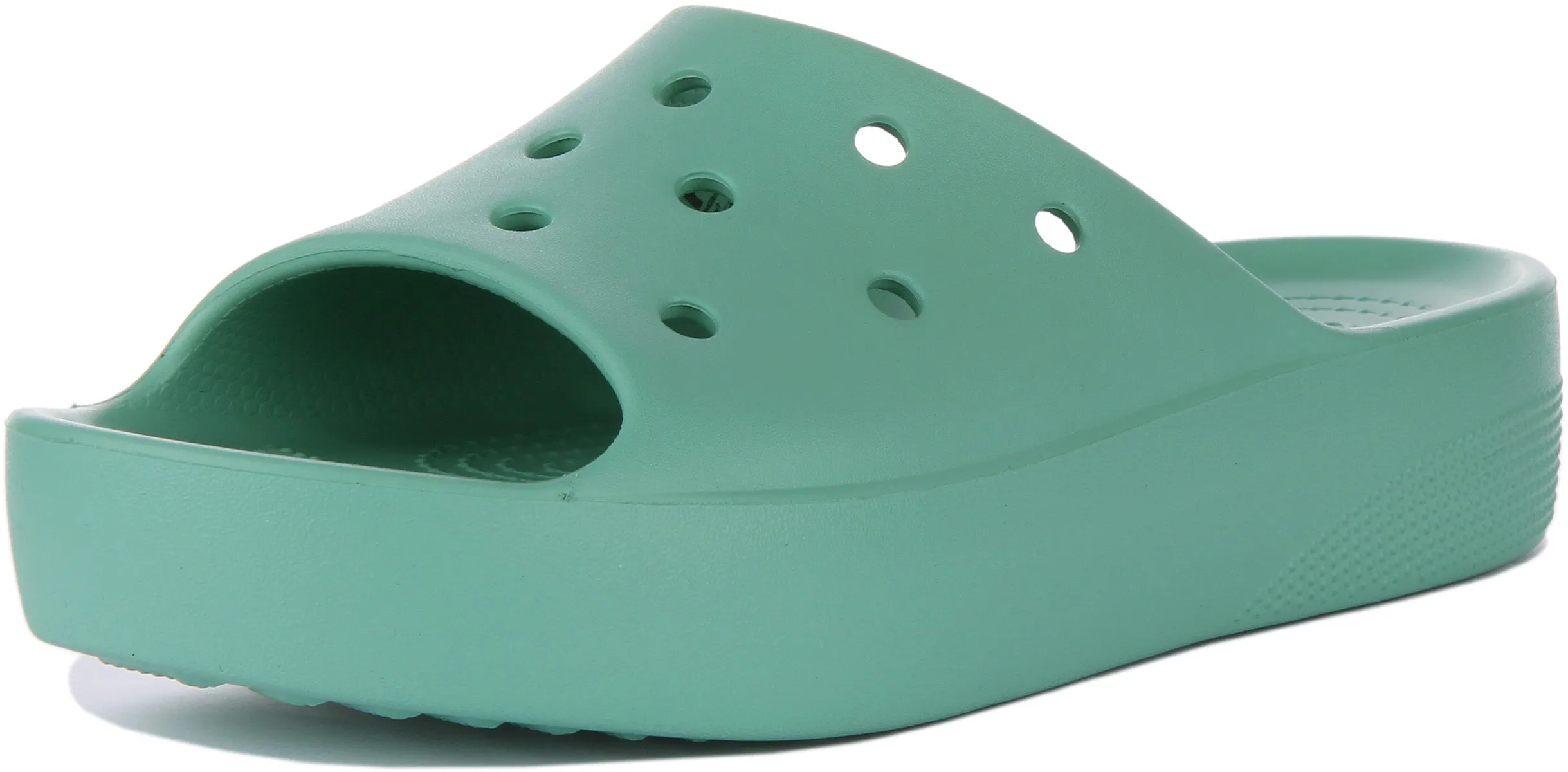 Crocs Classic Platform Slider In Mint For Women