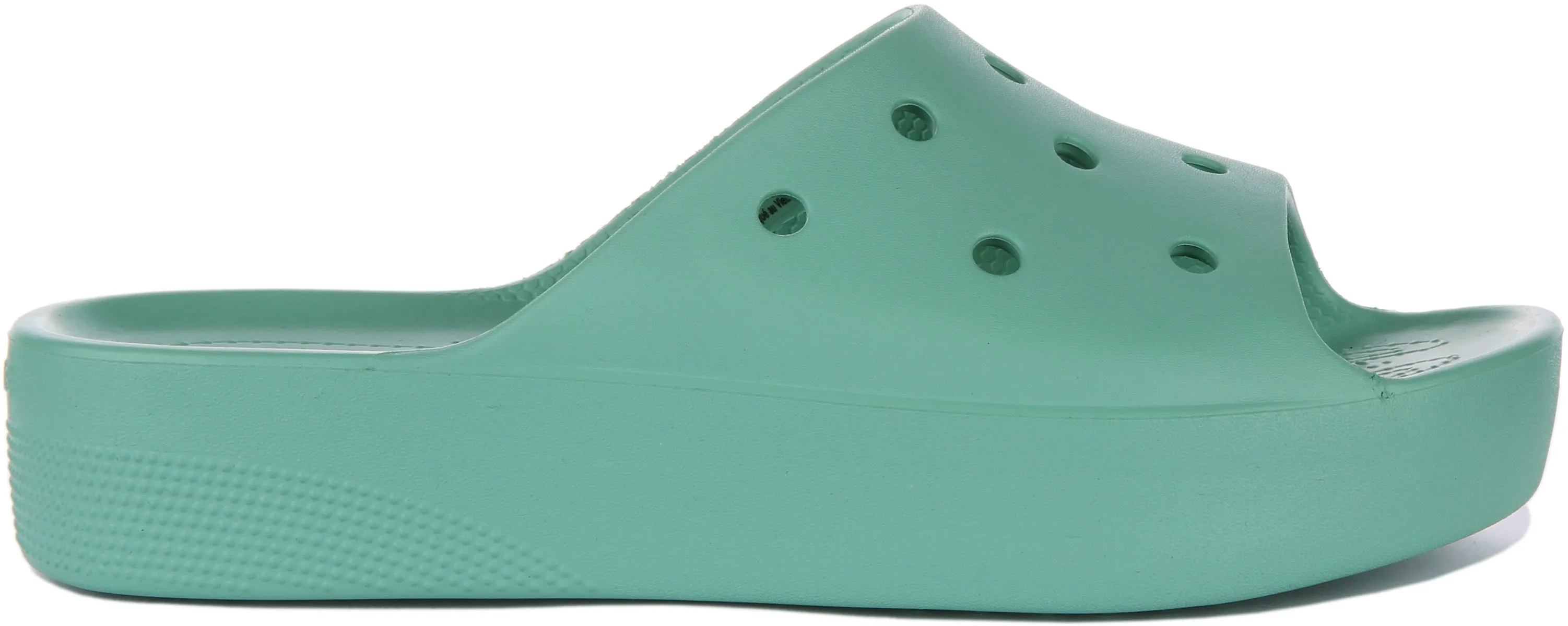 Crocs Classic Platform Slider In Mint For Women