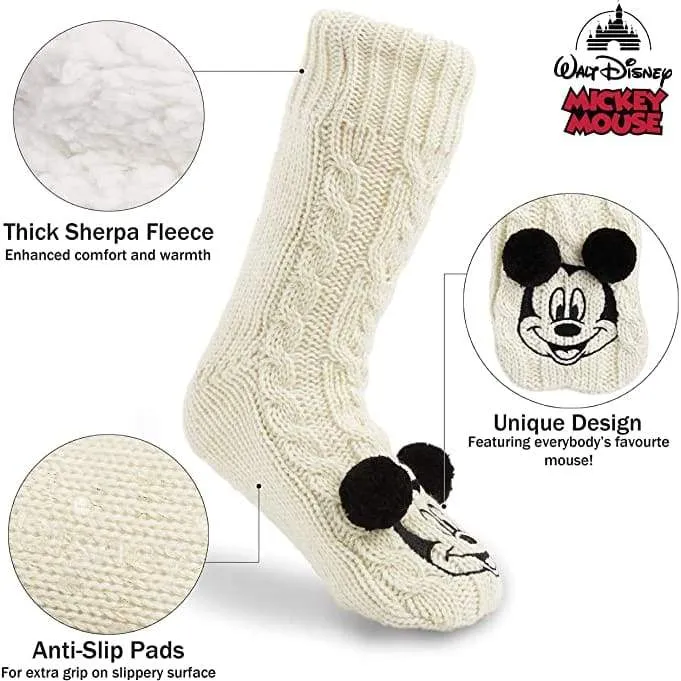 Disney Women's Slippers Socks Fluffy Slipper Socks