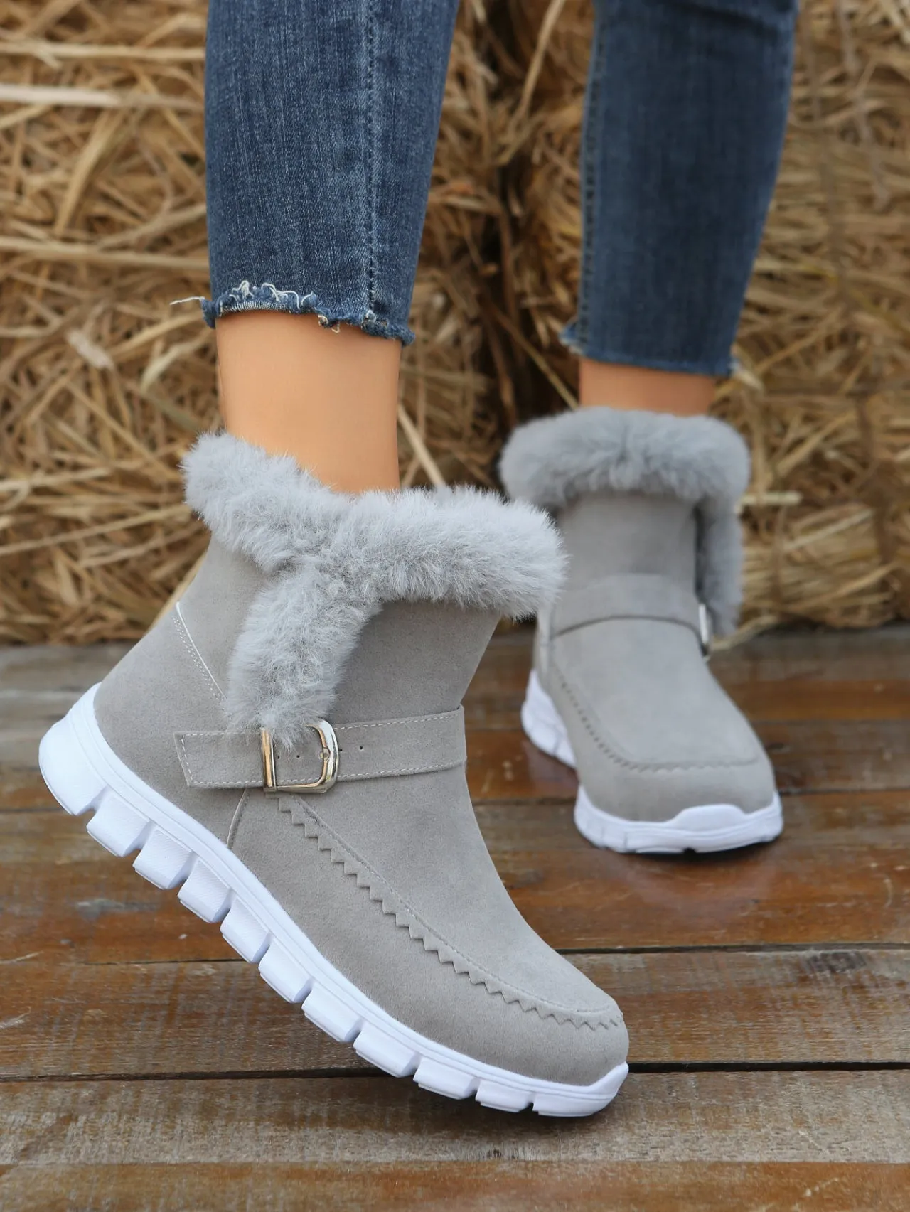 Dyavor Orthopedic Women Boots Winter Fur Lining Extra Comfortable Warm Fashion Snow Boots