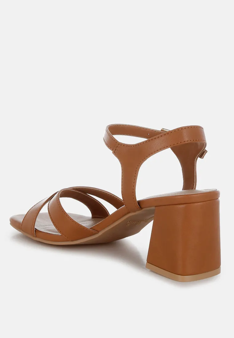 Edessa Square Toe Block Heel Sandals