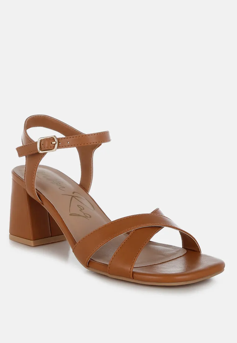 Edessa Square Toe Block Heel Sandals