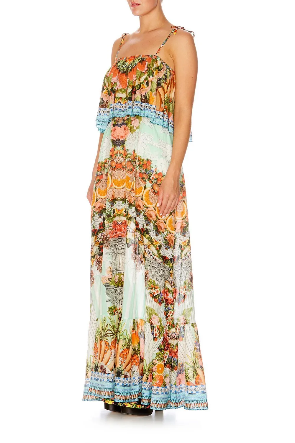 ELASTIC WAIST MAXI WITH FLOUNCE SLICE OF PARADISE