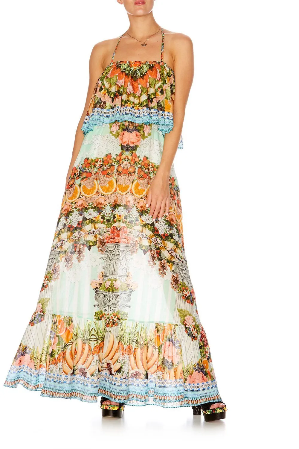 ELASTIC WAIST MAXI WITH FLOUNCE SLICE OF PARADISE