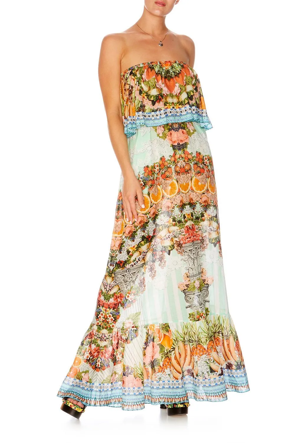 ELASTIC WAIST MAXI WITH FLOUNCE SLICE OF PARADISE