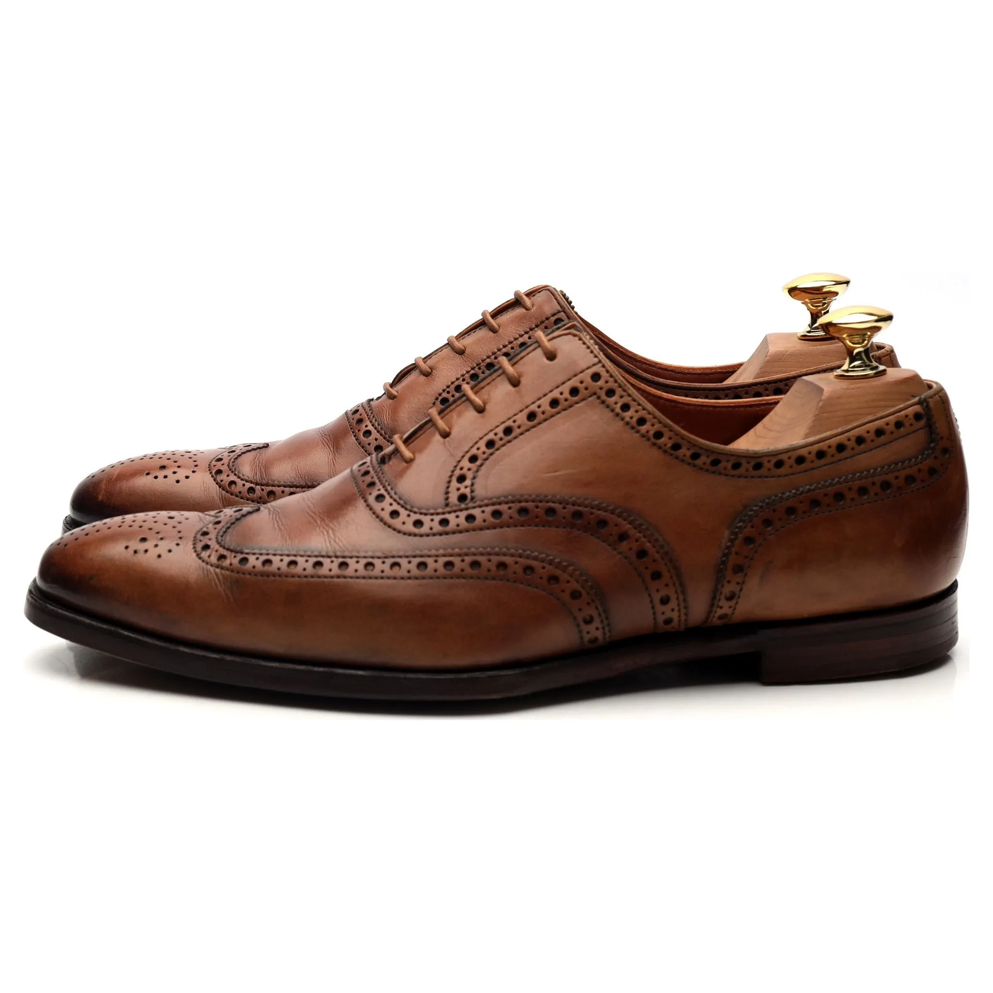 'Fairford' Tan Brown Leather Oxford Brogues UK 6.5 E