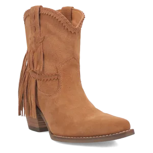 Fandango Camel Suede Leather & Fringe Bootie (DS)