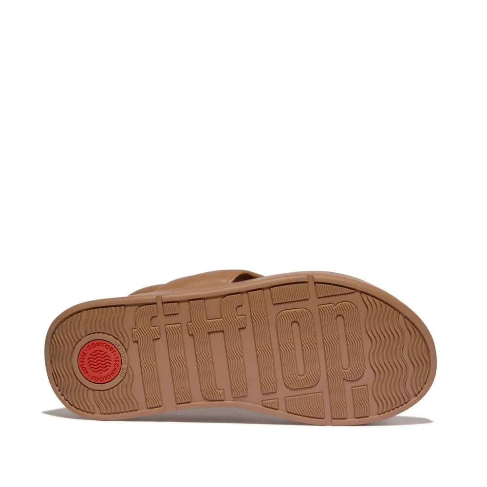 FitFlop F-Mode Knot Soft Leather Backstrap Flatform Sandals - Classic Tan