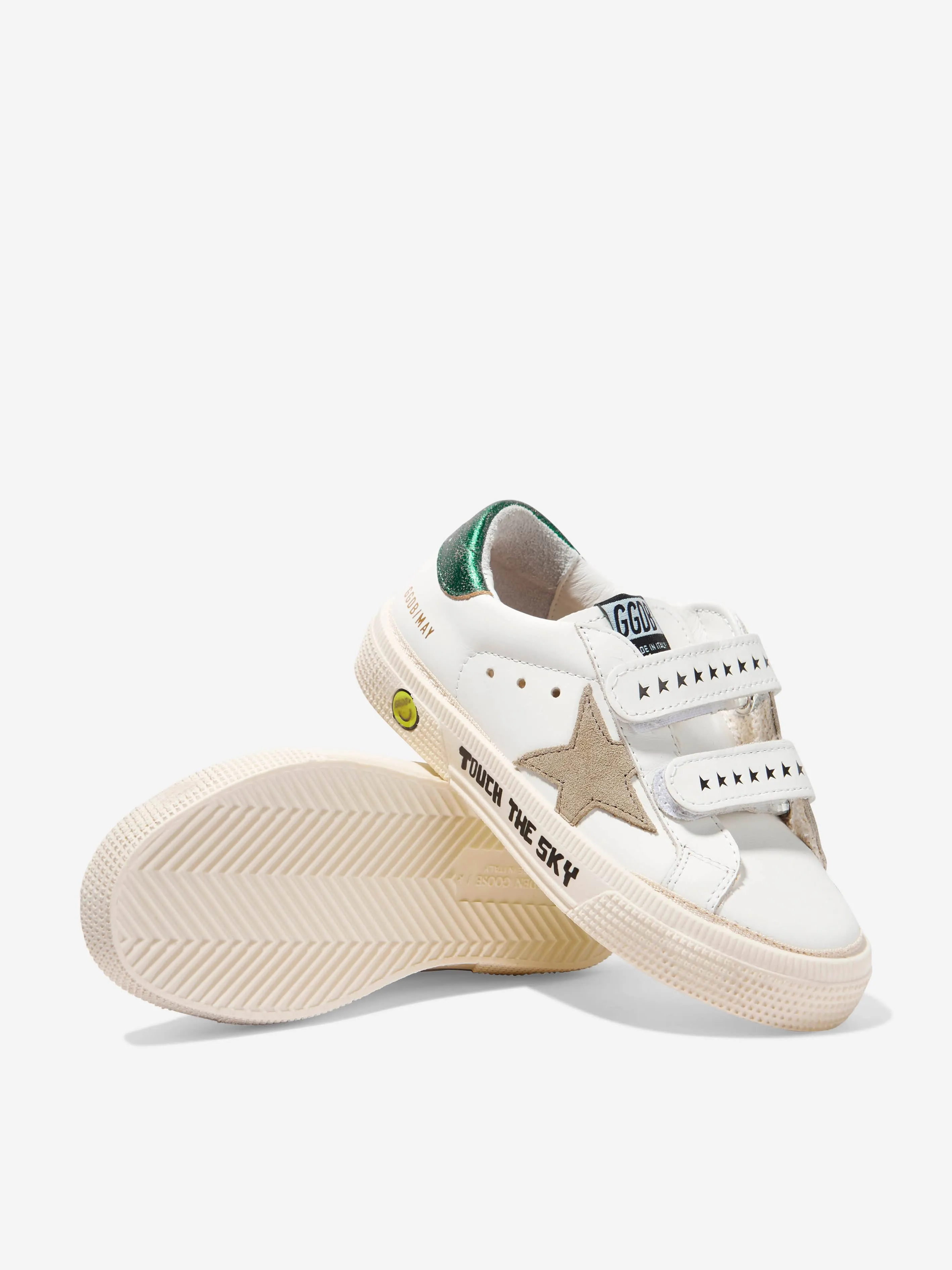 Golden Goose Kids May Leather And Suede Star Trainers