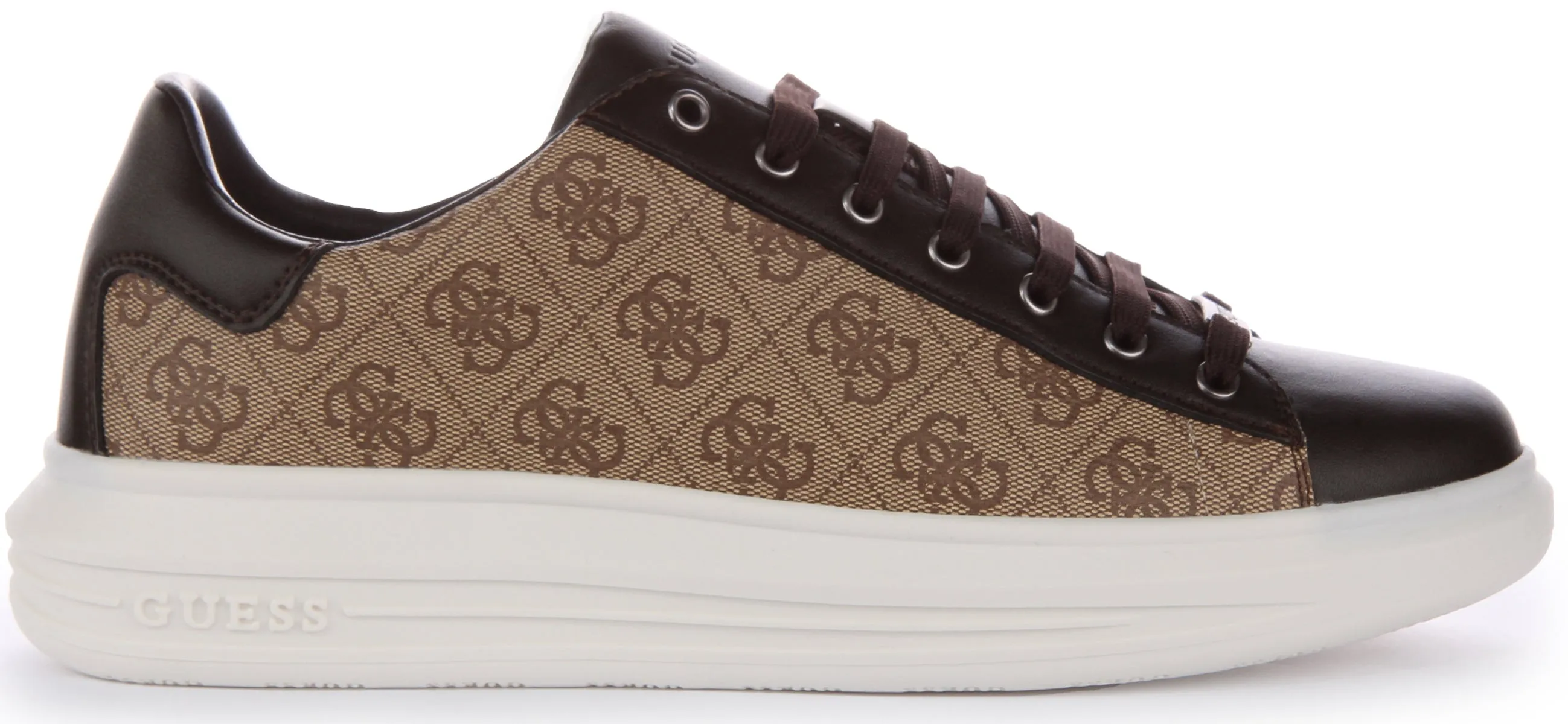 Guess Vibo 4G Trainers In Beige Brown For Men