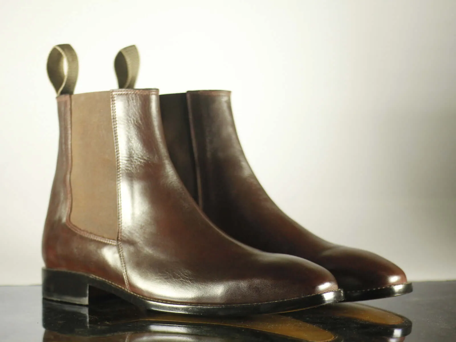 Handmade Men's Brown Leather Chelsea Boots, Men Ankle Boots, Men Designer Fashion Boots