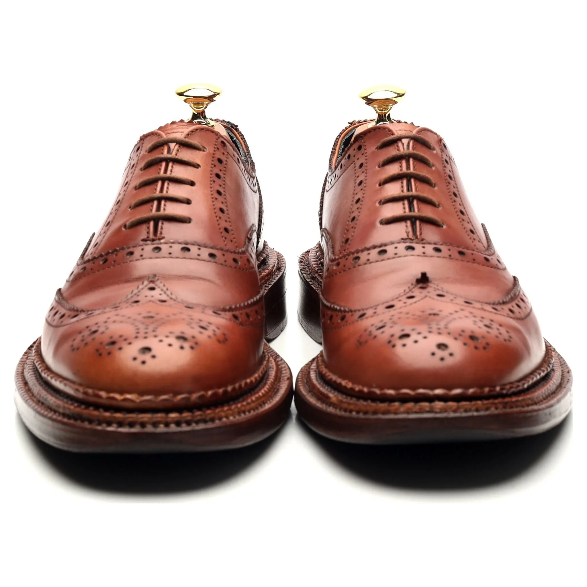 'Harrow' Triple Welt Tan Brown Leather Oxford Brogues UK 6.5 F